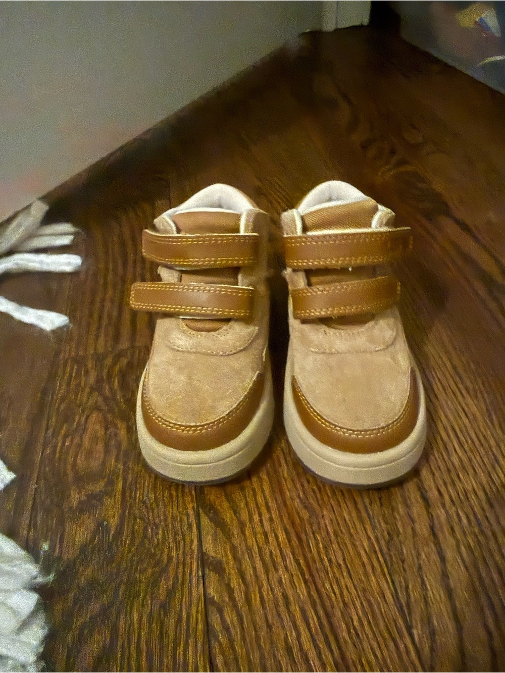 Kids Tan Double-Strap Casual Boots